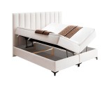 Großes Boxspringbett in Überlänge 180x220 cm für Schlafzimmer, Ehebett mit Bettkasten, Doppelbett BARCELONA 1M