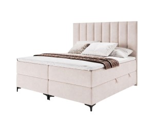 PREMIUM-Boxspringbett in Überlänge 200x220 cm für Schlafzimmer, Komfortgröße, Ehebett mit Bettkasten, BARCELONA 1M