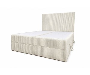 Boxspringbett 140x200 cm mit Cordbezug, Bettkasten und Matratze, Schlafzimmerbett NEAPOL 1M