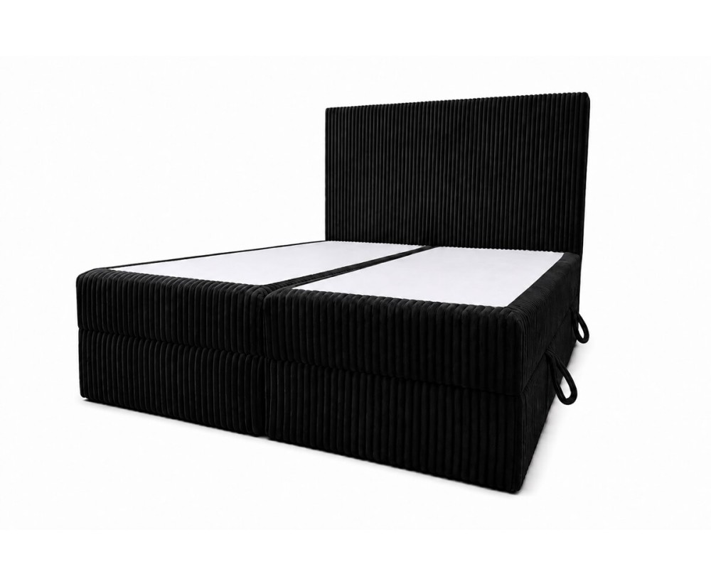 Kontinentalbett 160x200 cm mit hohem Kopfteil, Cordbezug, und 2 Bettkästen, Doppelbett NEAPOL 1M Kontinentalbett 160x200 cm mit hohem Kopfteil, Cordbezug, und 2 Bettkästen, Doppelbett NEAPOL 1M