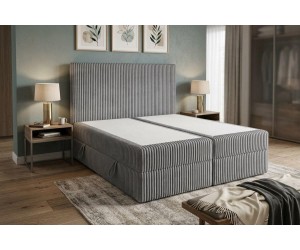 Komfortables Doppelbett 180x200 cm mit 2 Bettkästen und Cordbezug, Matratze zur Wahl, Boxspringbett NEAPOL 1M