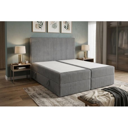 Komfortables Doppelbett 180x200 cm mit 2 Bettkästen und Cordbezug, Matratze zur Wahl, Boxspringbett NEAPOL 1M