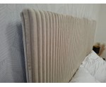Elegantes Kontinentalbett 160x200 cm mit hohem Kopfteil, 2 Bettkästen, Cordbezug TILIA 03 Beige, Doppelbett NEAPOL 1M Elegantes Kontinentalbett 160x200 cm mit hohem Kopfteil, 2 Bettkästen, Cordbezug TILIA 03 Beige, Doppelbett NEAPOL 1M