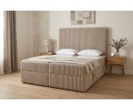 Elegantes Kontinentalbett 160x200 cm mit hohem Kopfteil, 2 Bettkästen, Cordbezug TILIA 03 Beige, Doppelbett NEAPOL 1M Elegantes Kontinentalbett 160x200 cm mit hohem Kopfteil, 2 Bettkästen, Cordbezug TILIA 03 Beige, Doppelbett NEAPOL 1M