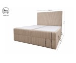Elegantes Kontinentalbett 160x200 cm mit hohem Kopfteil, 2 Bettkästen, Cordbezug TILIA 03 Beige, Doppelbett NEAPOL 1M Elegantes Kontinentalbett 160x200 cm mit hohem Kopfteil, 2 Bettkästen, Cordbezug TILIA 03 Beige, Doppelbett NEAPOL 1M