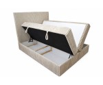 Elegantes Kontinentalbett 160x200 cm mit hohem Kopfteil, 2 Bettkästen, Cordbezug TILIA 03 Beige, Doppelbett NEAPOL 1M Elegantes Kontinentalbett 160x200 cm mit hohem Kopfteil, 2 Bettkästen, Cordbezug TILIA 03 Beige, Doppelbett NEAPOL 1M