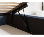 Jugendbett 90x200 cm mit Bettkasten, Lattenrost und pflegeleichtem Stoff, vom Fußteil geöffnet, AZURO S11 Jugendbett 90x200 cm mit Bettkasten, Lattenrost und pflegeleichtem Stoff, vom Fußteil geöffnet, AZURO S11
