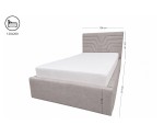 Singlebett 120x200 cm mit Bettkasten und Lattenrost, vom Fußteil geöffnet, Polsterbett AZURO S11