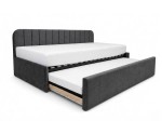 Kinderbett 90x200 mit ausziehbarem Bett, zwei Schlafplätze und Bettkasten, Polsterbett ALVIN 05 MN