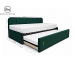 Kinderbett 90x200 mit ausziehbarem Bett, zwei Schlafplätze und Bettkasten, Polsterbett ALVIN 05 MN