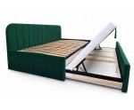 Kinderbett 90x200 mit ausziehbarem Bett, zwei Schlafplätze und Bettkasten, Polsterbett ALVIN 05 MN