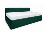 Kinderbett 90x200 mit ausziehbarem Bett, zwei Schlafplätze und Bettkasten, Polsterbett ALVIN 05 MN