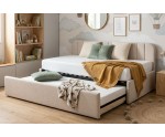Kinderbett 90x200 mit ausziehbarem Bett, zwei Schlafplätze und Bettkasten, Polsterbett ALVIN 05 MN