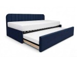 Jugendbett 100x200 mit zwei Liegeflächen und Bettkasten, Ausziehbett ALVIN 05 MN