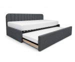 Jugendbett 100x200 mit zwei Liegeflächen und Bettkasten, Ausziehbett ALVIN 05 MN