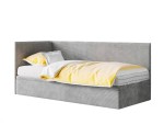 Einzelbett 80x200 cm mit Cord Lincoln, Bettkasten, Gleitfüße, TOMAS