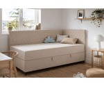 Stilvolles Bett 100x200 cm mit L-förmigem Design, Bettkasten, BONELL-Matratze, ANABELLA 2M Stilvolles Bett 100x200 cm mit L-förmigem Design, Bettkasten, BONELL-Matratze, ANABELLA 2M