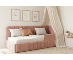 Jugendbett 80x180 cm mit RAUSFALLSCHUTZ, Bettkasten und Lattenrost, für Kinderzimmer, MARIO SM 02B