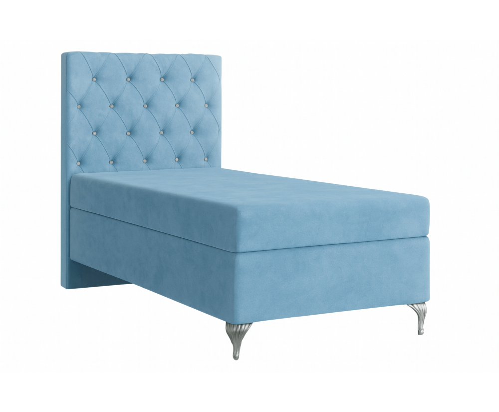 Boxspringbett, Einzelbett, Kopfteil gesteppt mit Kristallen, CRYSTAL