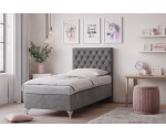 Boxspringbett, Einzelbett, Kopfteil gesteppt mit Kristallen, CRYSTAL