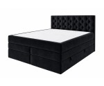 Kontinentalbett 160x200 cm mit elegantem Kopfteil, Bettkasten und 2 Matratzen, Doppelbett SEUL 2B