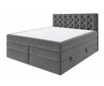 Stilvolles Doppelbett 180x200 cm mit hohem Kopfteil, 2 Bettkästen und 2 Matratzen, Boxspringbett SEUL 2B