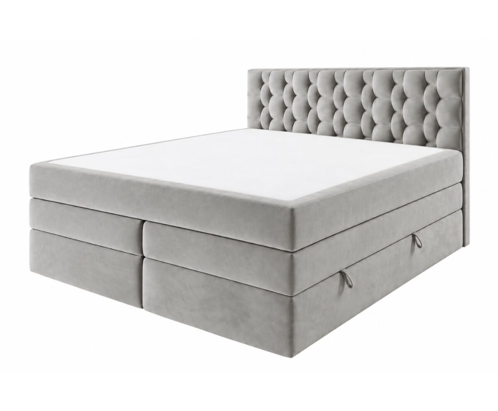 Stilvolles Doppelbett 180x200 cm mit hohem Kopfteil, 2 Bettkästen und 2 Matratzen, Boxspringbett SEUL 2B Stilvolles Doppelbett 180x200 cm mit hohem Kopfteil, 2 Bettkästen und 2 Matratzen, Boxspringbett SEUL 2B