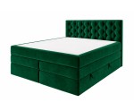 Luxuriöses Kontinentalbett 200x200 cm mit hohem Kopfteil, Bettkasten und 2 Matratzen, Komfortbett SEUL 2B