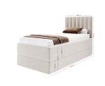 Boxspringbett 100x200 cm mit verstellbarem Lattenrost, Liegefläche anpassbar per Fernbedienung, Funktionsbett PEDRO SE