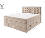 Stilvolles Doppelbett 180x200 cm mit hohem Kopfteil, 2 Bettkästen und 2 Matratzen, Boxspringbett SEUL 2B