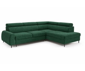 Modernes Ecksofa mit Schlaffunktion und Bettkasten, einstellbare Kopfteile, Ottomane rechts, TRIVIO N7