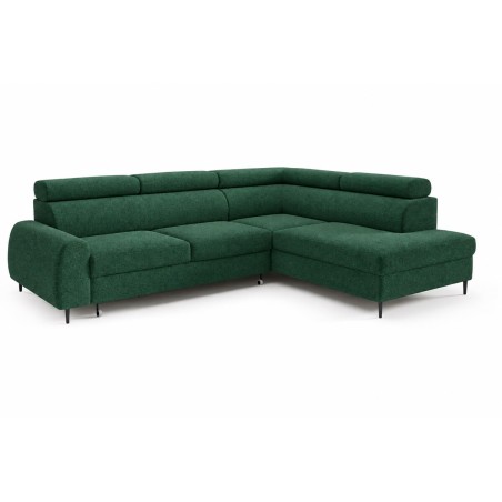 Modernes Ecksofa mit Schlaffunktion und Bettkasten, einstellbare Kopfteile, Ottomane rechts, TRIVIO N7