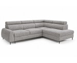 Modernes Ecksofa mit Schlaffunktion und Bettkasten, einstellbare Kopfteile, Ottomane rechts, TRIVIO N7 Modernes Ecksofa mit Schlaffunktion und Bettkasten, einstellbare Kopfteile, Ottomane rechts, TRIVIO N7
