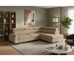 Modernes Ecksofa mit Schlaffunktion und Bettkasten, einstellbare Kopfteile, Ottomane rechts, TRIVIO N7 Modernes Ecksofa mit Schlaffunktion und Bettkasten, einstellbare Kopfteile, Ottomane rechts, TRIVIO N7