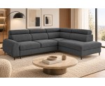 Modernes Ecksofa mit Schlaffunktion und Bettkasten, einstellbare Kopfteile, Ottomane rechts, TRIVIO N7 Modernes Ecksofa mit Schlaffunktion und Bettkasten, einstellbare Kopfteile, Ottomane rechts, TRIVIO N7