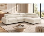 Modernes Ecksofa mit Schlaffunktion und Bettkasten, einstellbare Kopfteile, Ottomane rechts, TRIVIO N7 Modernes Ecksofa mit Schlaffunktion und Bettkasten, einstellbare Kopfteile, Ottomane rechts, TRIVIO N7