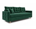 Schlafcouch im skandinavischen Stil, 3-Sitzer-Sofa mit Rückenkissen, Schlaffunktion und Bettkasten, TRIVIO K5