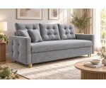 Schlafcouch im skandinavischen Stil, 3-Sitzer-Sofa mit Rückenkissen, Schlaffunktion und Bettkasten, TRIVIO K5