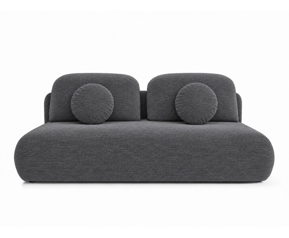 Schlafcouch mit Rückenkissen, 3-Sitzer-Sofa mit Schlaffunktion und Bettkasten, TRIVIO K16