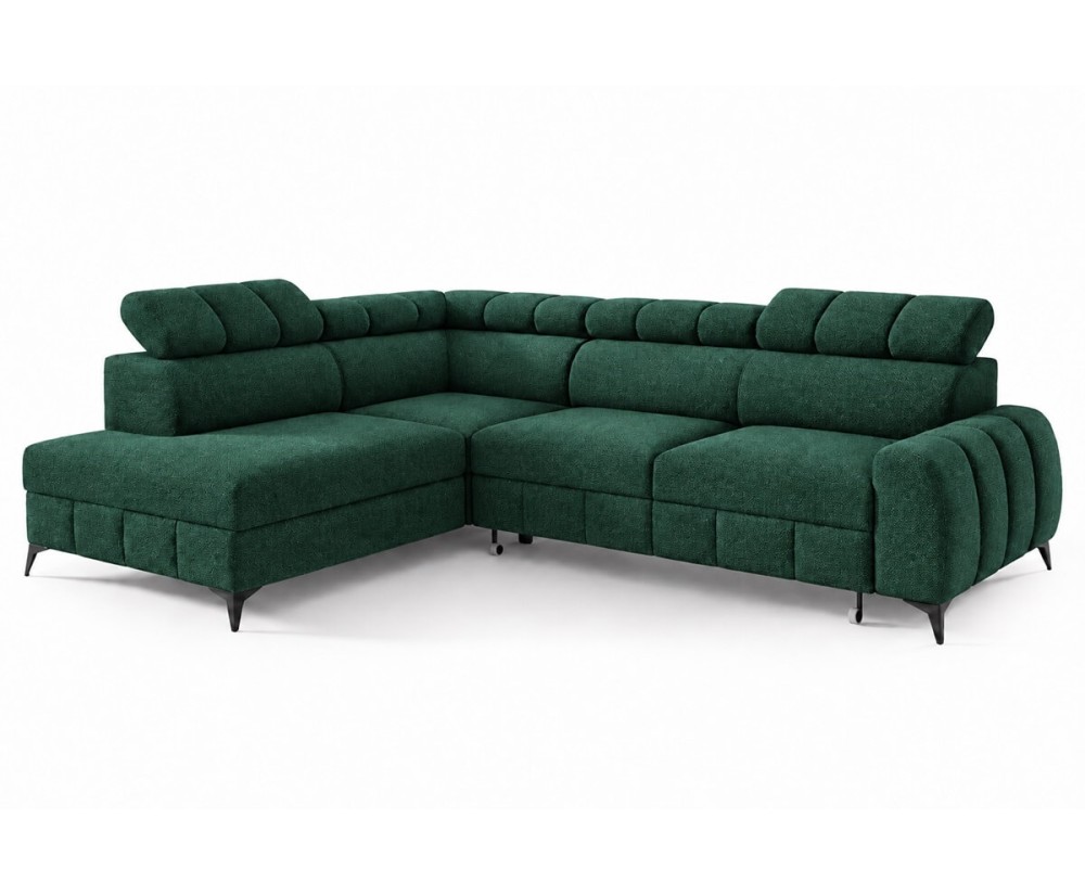 Modernes Ecksofa mit Schlaffunktion und Bettkasten, einstellbare Kopfteile, TRIVIO N1