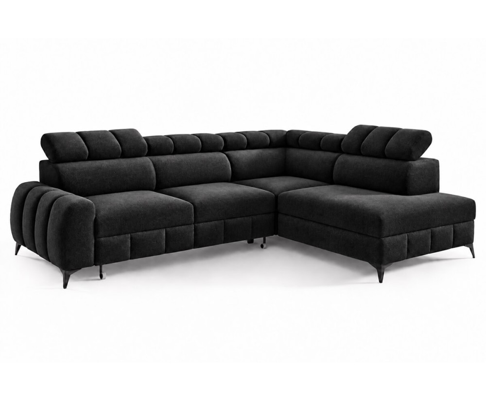 Modernes Ecksofa mit Schlaffunktion und Bettkasten, einstellbare Kopfteile, TRIVIO N1