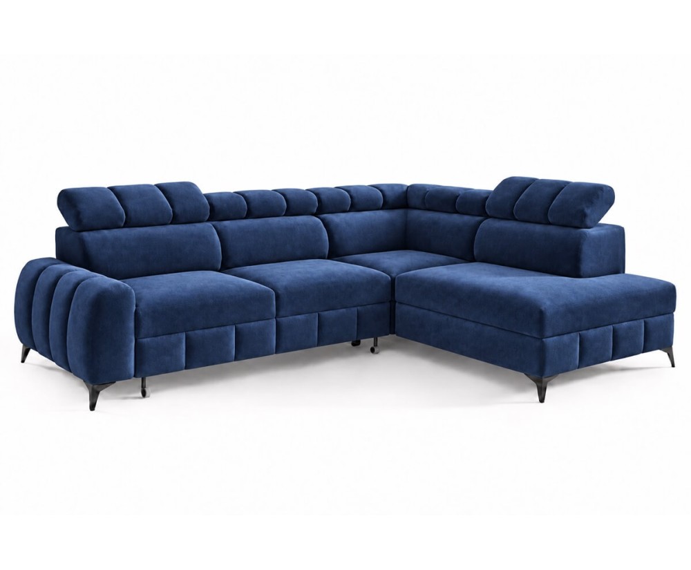 Modernes Ecksofa mit Schlaffunktion und Bettkasten, einstellbare Kopfteile, TRIVIO N1