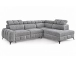 Modernes Ecksofa mit Schlaffunktion und Bettkasten, einstellbare Kopfteile, TRIVIO N1