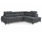 Modernes Ecksofa mit Schlaffunktion und Bettkasten, einstellbare Kopfteile, TRIVIO N1