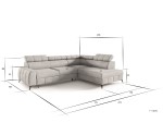 Modernes Ecksofa mit Schlaffunktion und Bettkasten, einstellbare Kopfteile, TRIVIO N1