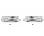 Modernes Ecksofa mit Schlaffunktion und Bettkasten, einstellbare Kopfteile, TRIVIO N1