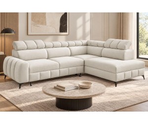 Modernes Ecksofa mit Schlaffunktion und Bettkasten, einstellbare Kopfteile, TRIVIO N1
