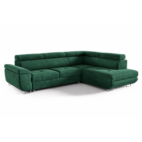 Ecksofa mit Schlaffunktion und Bettkasten, einstellbare Kopfteile, Ottomane rechts, TRIVIO N3