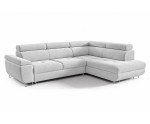 Ecksofa mit Schlaffunktion und Bettkasten, einstellbare Kopfteile, Ottomane rechts, TRIVIO N3