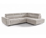 Ecksofa mit Schlaffunktion und Bettkasten, einstellbare Kopfteile, Ottomane rechts, TRIVIO N3